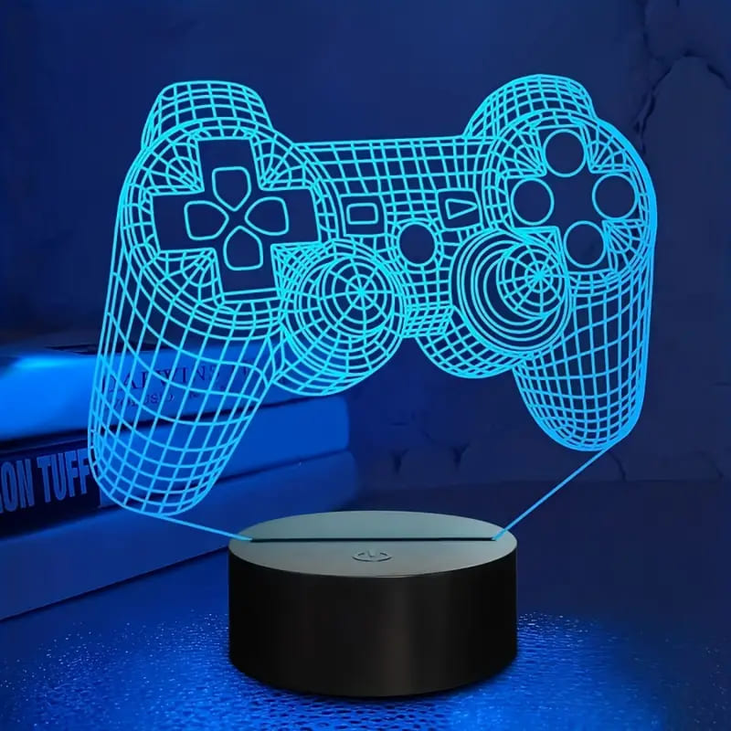 3D Gamepad Light, Game Console Night Light, 3D Illusion Light, 7 Color Variations With Smart Touch