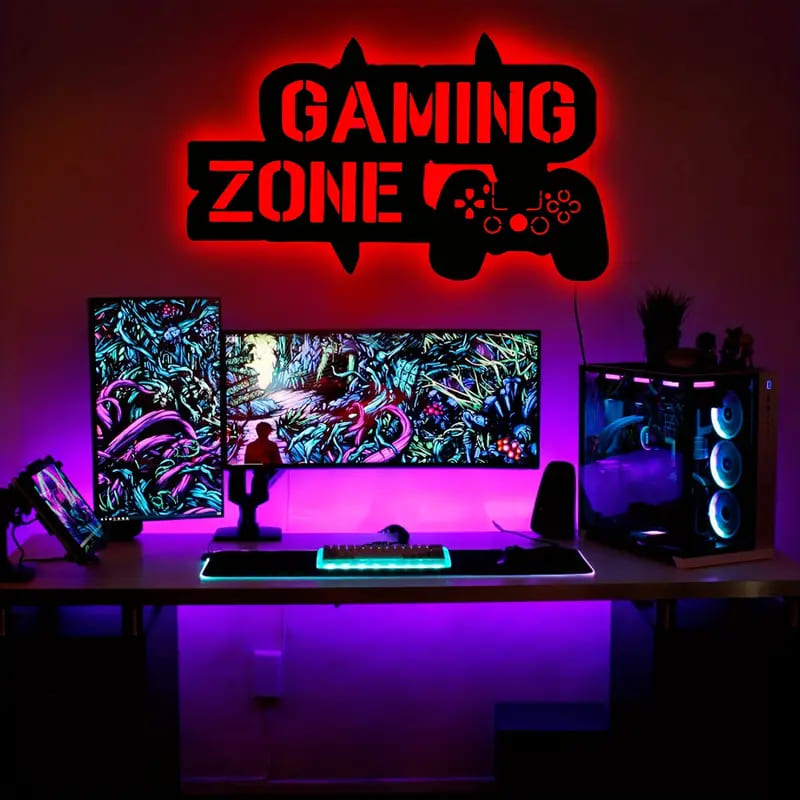 Gaming Zone LED Neon Signs Lights, USB Powered LED Neon Light, Decorative LED Atmosphere Lights